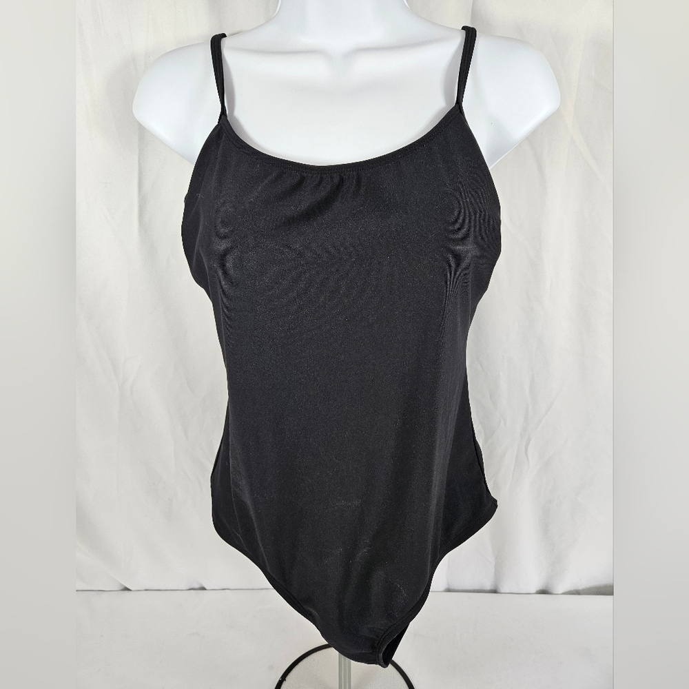 Catalina Black Spaghetti Strap One Piece Swimsuit Size Large 12-14
